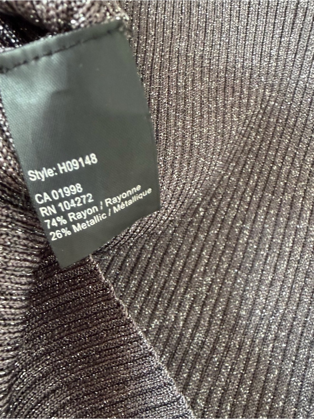 Steel Grey Metallic Rib Knit Scoop Neck Tank Top - Picture 4 of 4